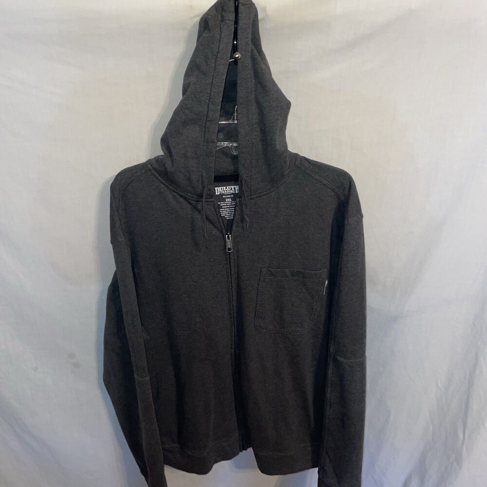 Duluth Men’s Full Zip Hoodie Size 2XL Gray Cotton Blend Outdoors Workwear